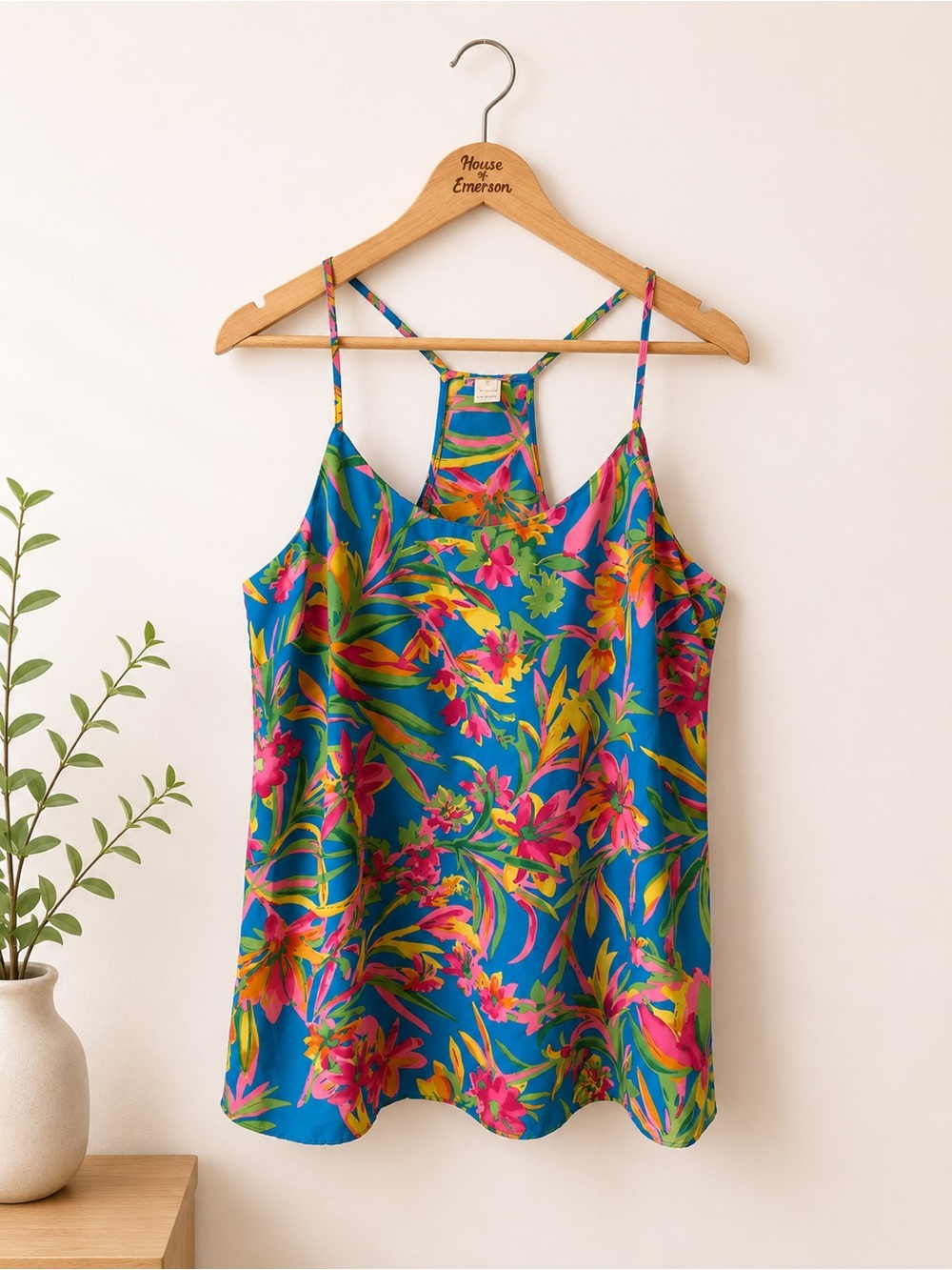 J. Crew Blue Tropical Floral Camisole Size 6